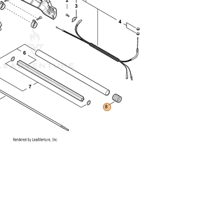 ECHO part V475007630 — IPL diagram snippet (6x zoom, amber highlight)