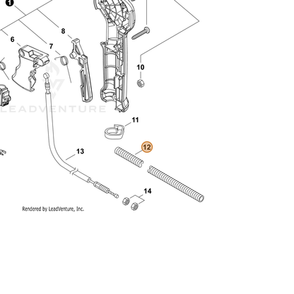 ECHO part V475007760 — IPL diagram snippet (6x zoom, amber highlight)