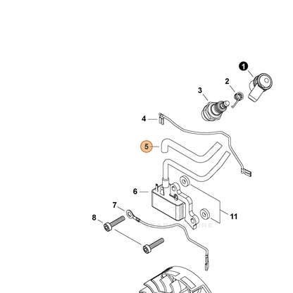 ECHO part V475009180 — IPL diagram snippet (6x zoom, amber highlight)