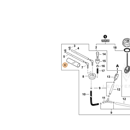 ECHO part V475009460 — IPL diagram snippet (6x zoom, amber highlight)