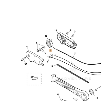 ECHO part V485000060 — IPL diagram snippet (6x zoom, amber highlight)