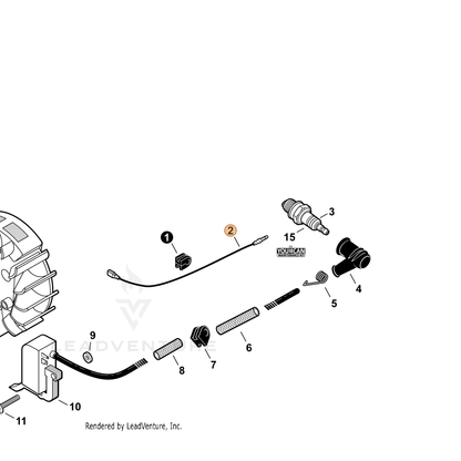ECHO part V485000140 — IPL diagram snippet (6x zoom, amber highlight)