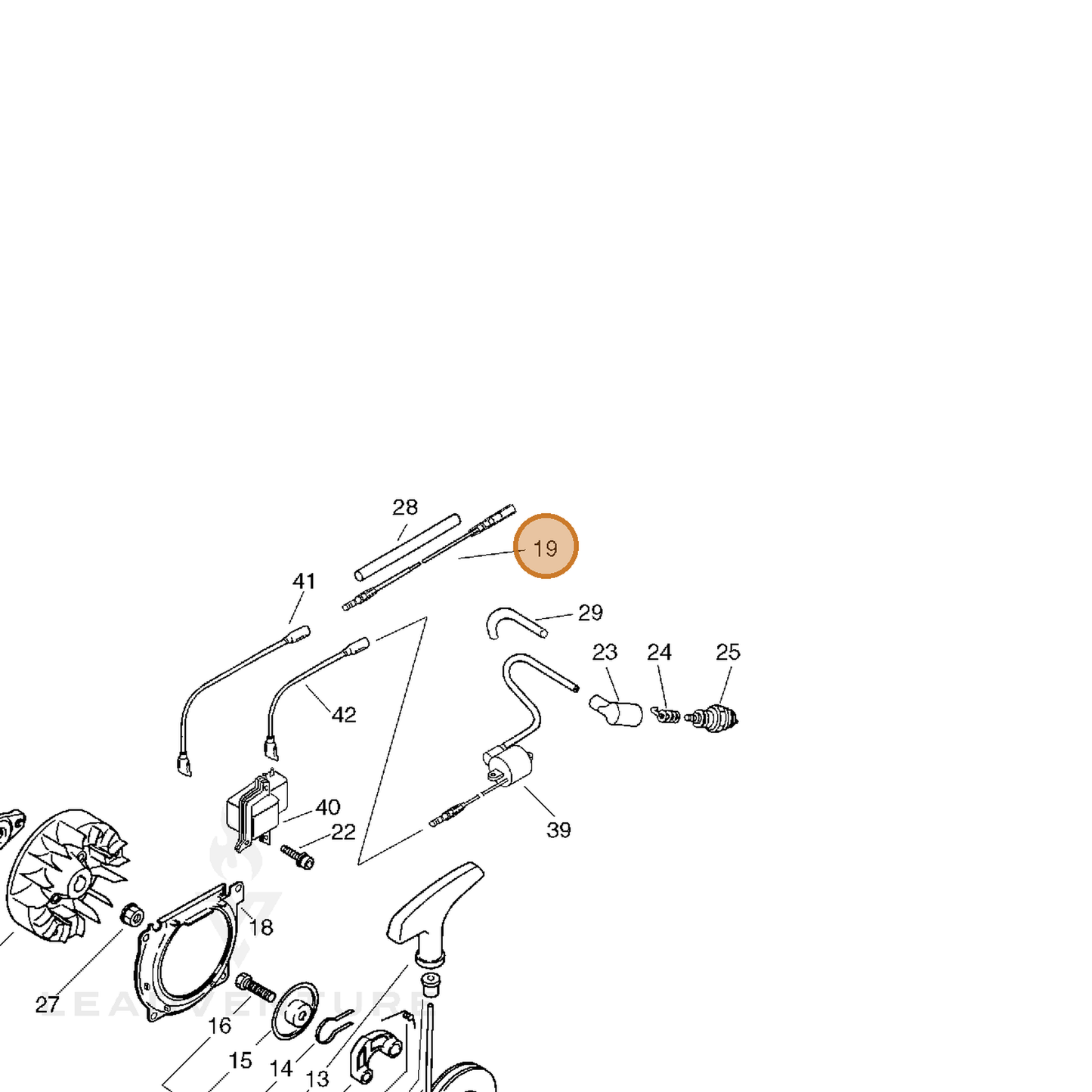 ECHO part V485000160 — IPL diagram snippet (6x zoom, amber highlight)
