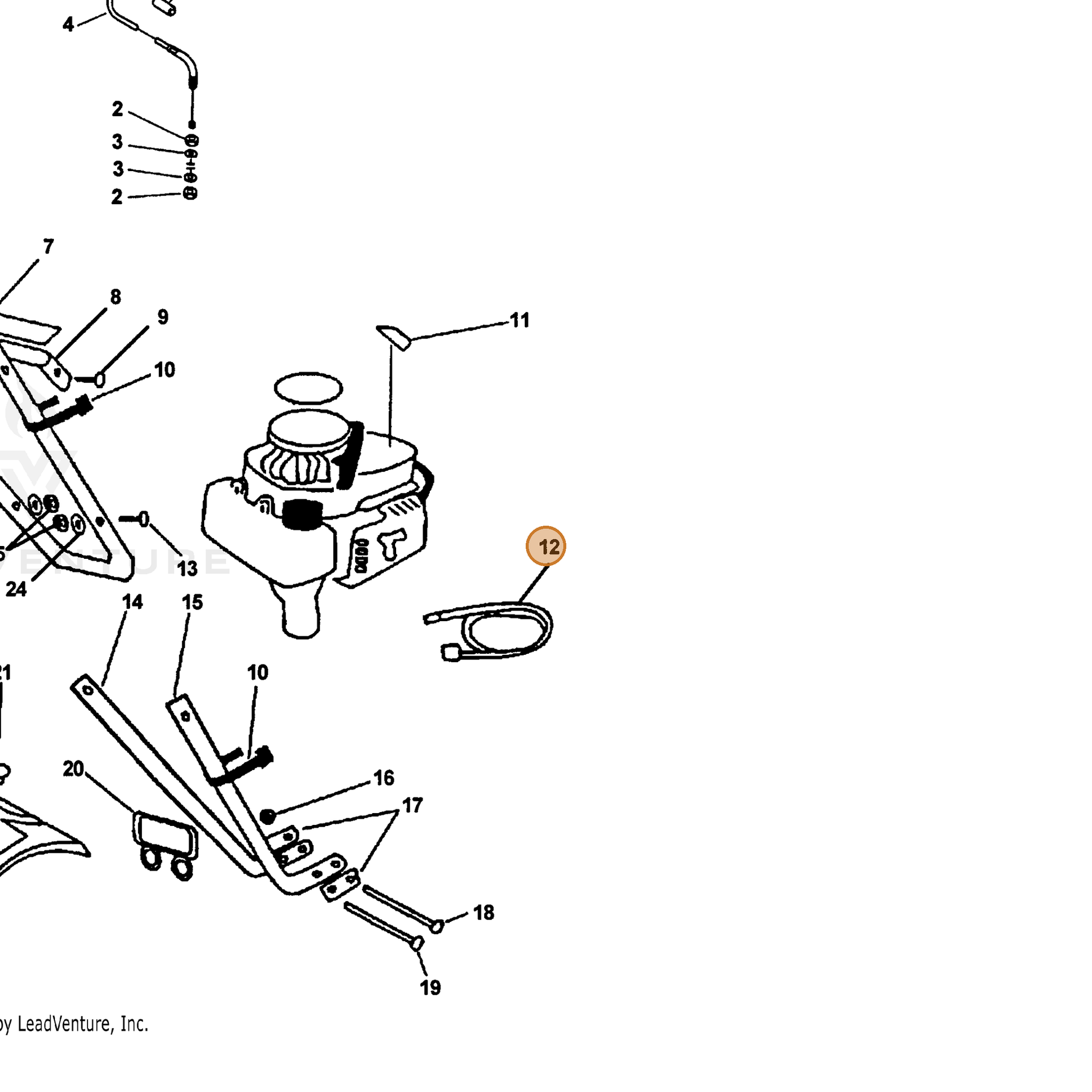 ECHO part V485000251 — IPL diagram snippet (6x zoom, amber highlight)