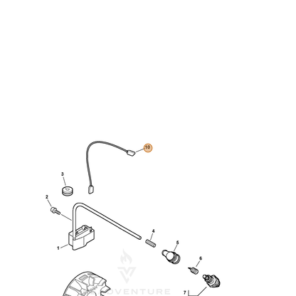 ECHO part V485000290 — IPL diagram snippet (6x zoom, amber highlight)