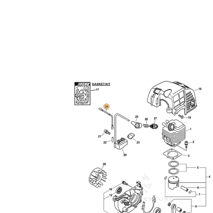 ECHO part V485000310 — IPL diagram snippet (6x zoom, amber highlight)