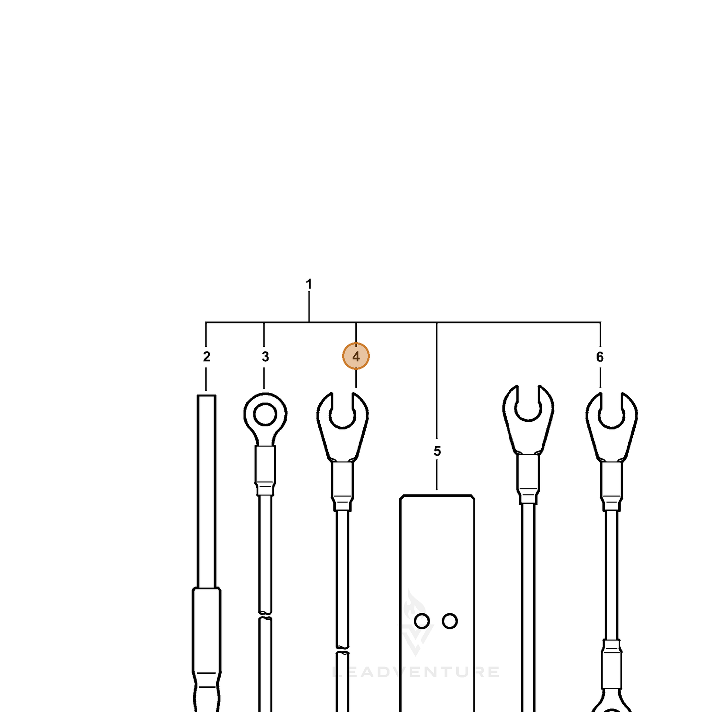 ECHO part V485000470 — IPL diagram snippet (6x zoom, amber highlight)