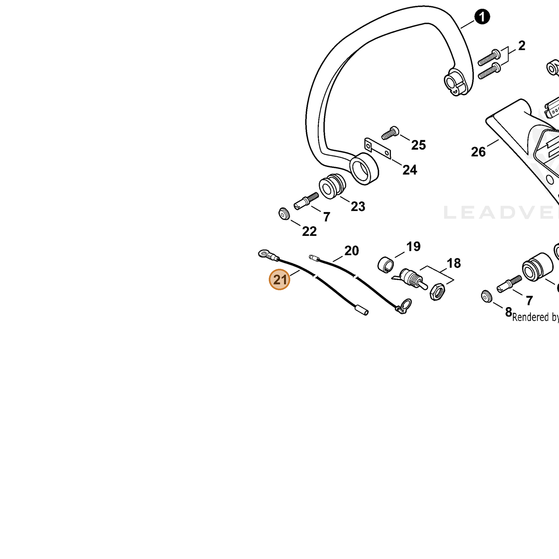 ECHO part V485000560 — IPL diagram snippet (6x zoom, amber highlight)