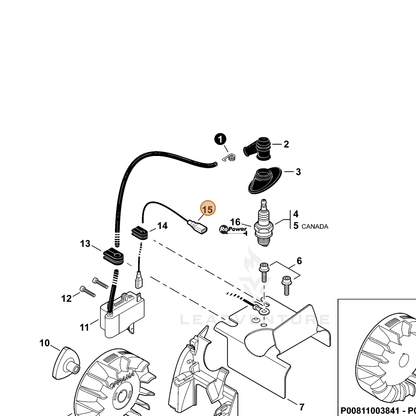 ECHO part V485000960 — IPL diagram snippet (6x zoom, amber highlight)