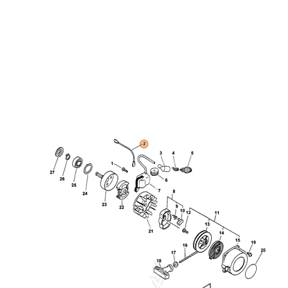 ECHO part V485001080 — IPL diagram snippet (6x zoom, amber highlight)