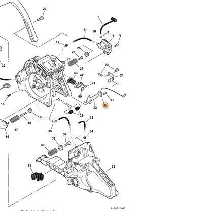 ECHO part V485001101 — IPL diagram snippet (6x zoom, amber highlight)