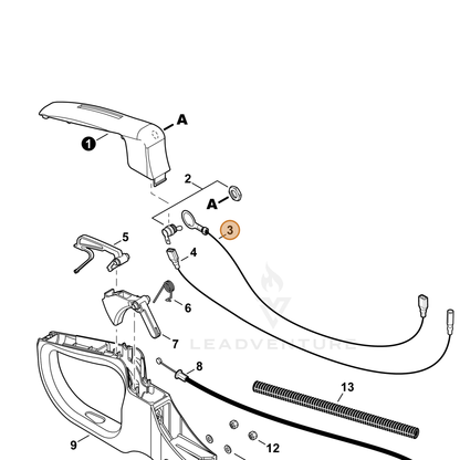 ECHO part V485001110 — IPL diagram snippet (6x zoom, amber highlight)