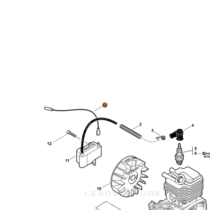 ECHO part V485001120 — IPL diagram snippet (6x zoom, amber highlight)