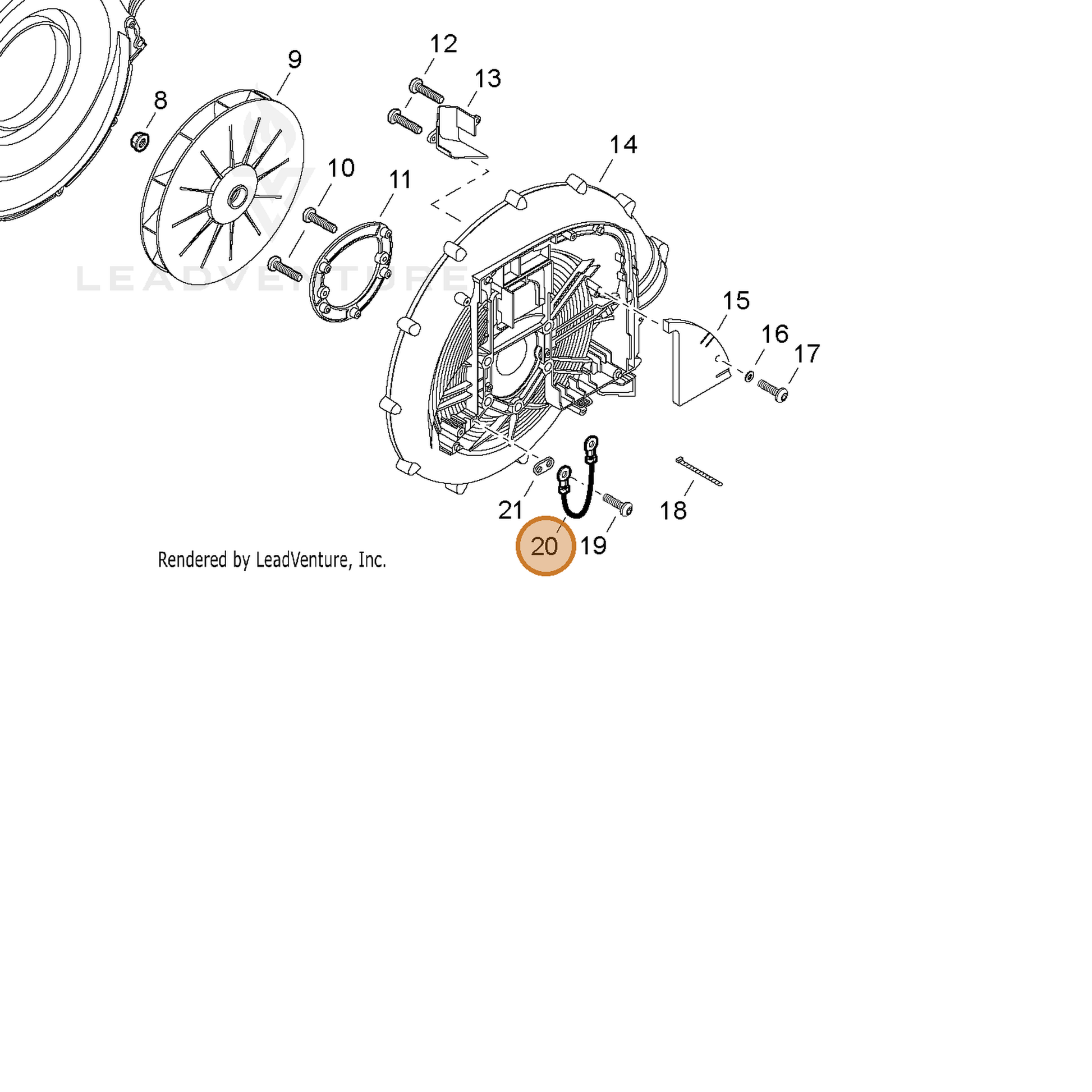 ECHO part V485001180 — IPL diagram snippet (6x zoom, amber highlight)