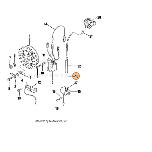 Echo part V485002080 — IPL diagram snippet (6x zoom, amber highlight)