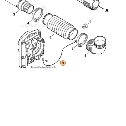 ECHO part V485002181 — IPL diagram snippet (6x zoom, amber highlight)