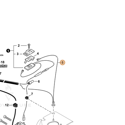 ECHO part V485002220 — IPL diagram snippet (6x zoom, amber highlight)