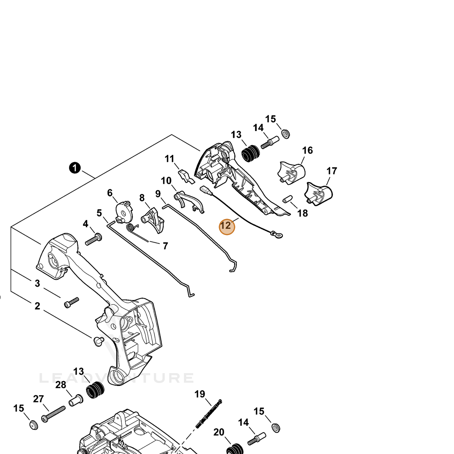 ECHO part V485002441 — IPL diagram snippet (6x zoom, amber highlight)