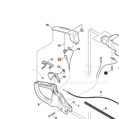 ECHO part V485002540 — IPL diagram snippet (6x zoom, amber highlight)