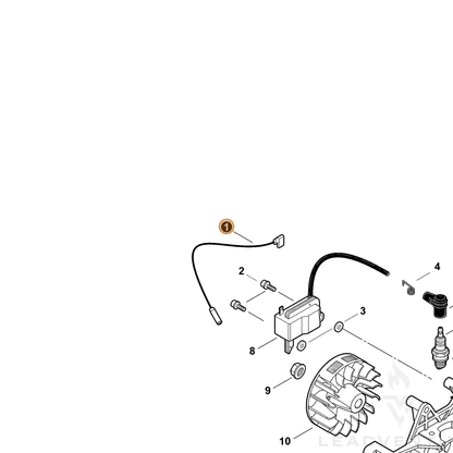 ECHO part V485002740 — IPL diagram snippet (6x zoom, amber highlight)