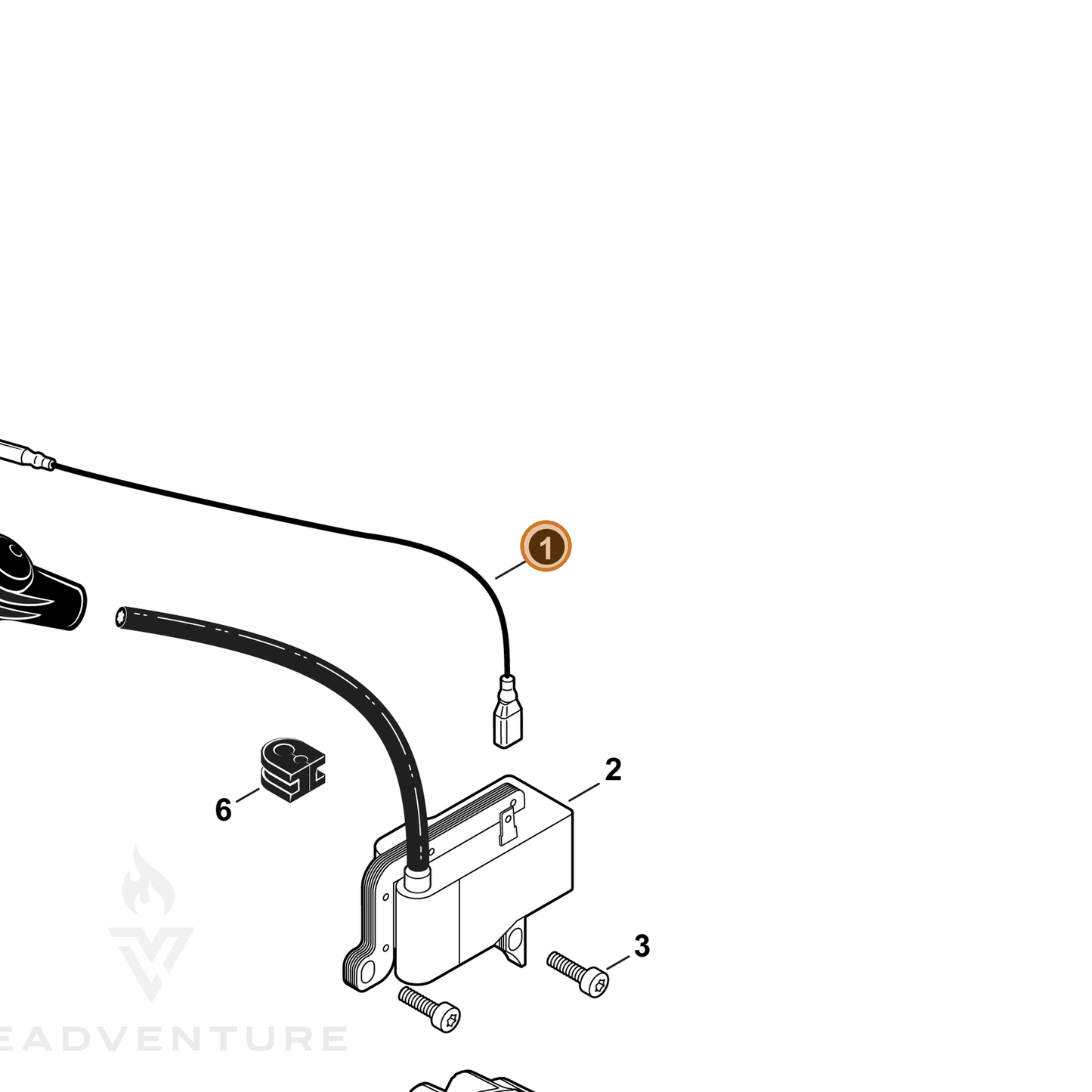 ECHO part V485002900 — IPL diagram snippet (6x zoom, amber highlight)