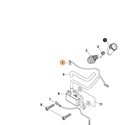 ECHO part V485002960 — IPL diagram snippet (6x zoom, amber highlight)