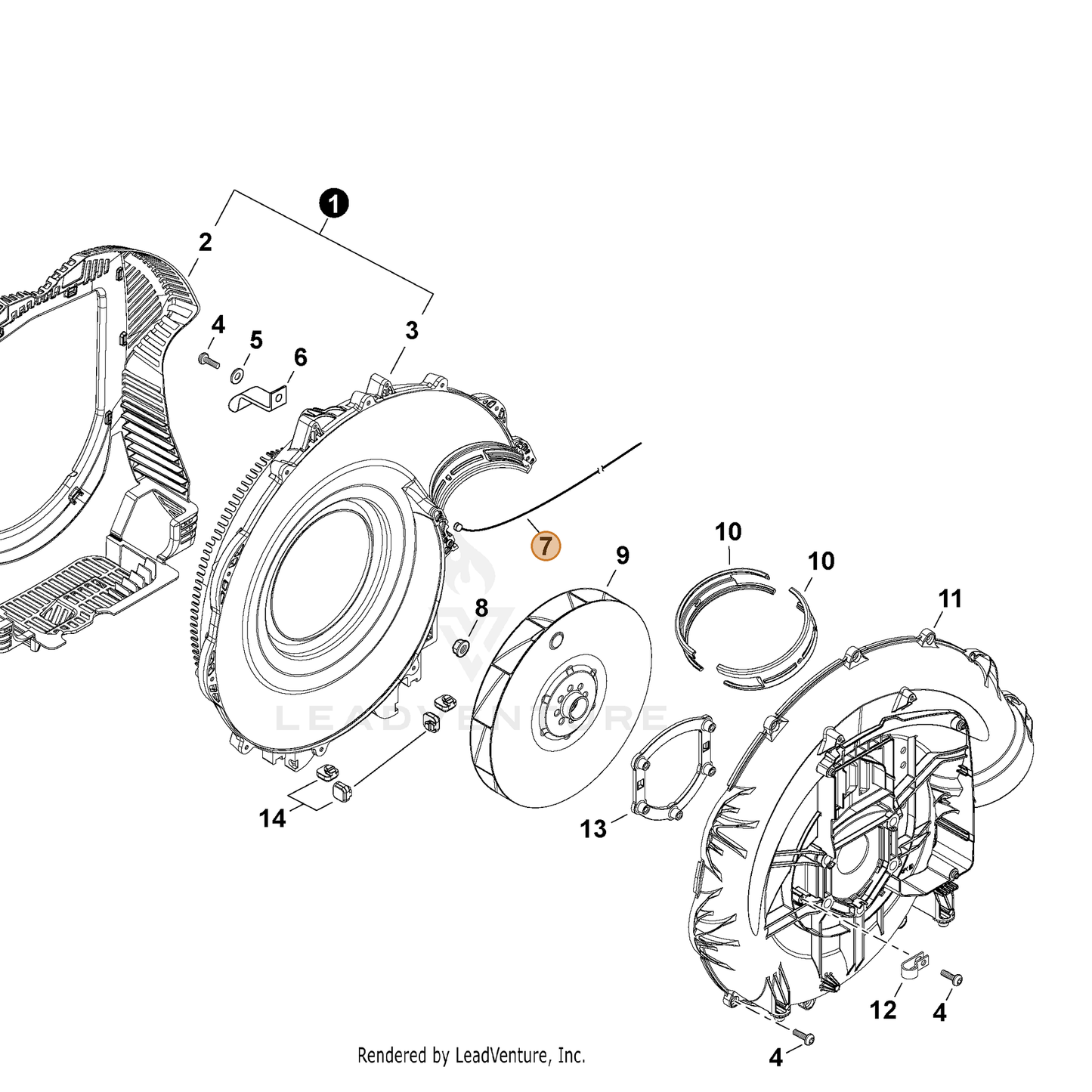 ECHO part V485003160 — IPL diagram snippet (6x zoom, amber highlight)