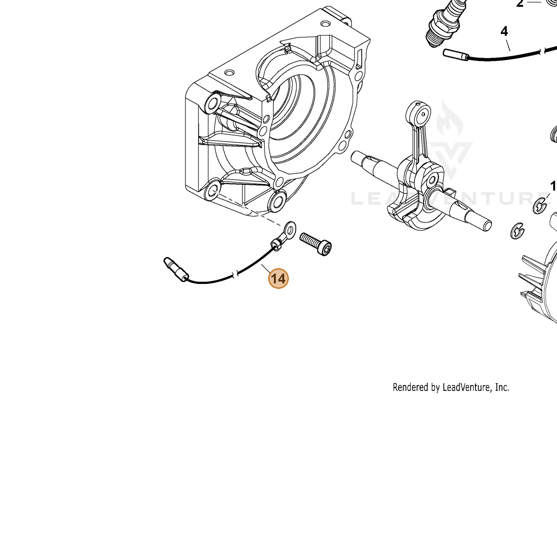 ECHO part V485003170 — IPL diagram snippet (6x zoom, amber highlight)