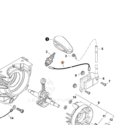 ECHO part V485003180 — IPL diagram snippet (6x zoom, amber highlight)