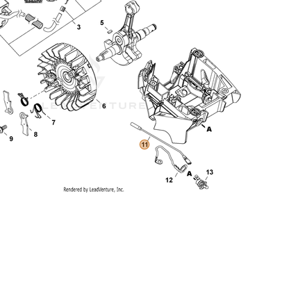 ECHO part V485003500 — IPL diagram snippet (6x zoom, amber highlight)