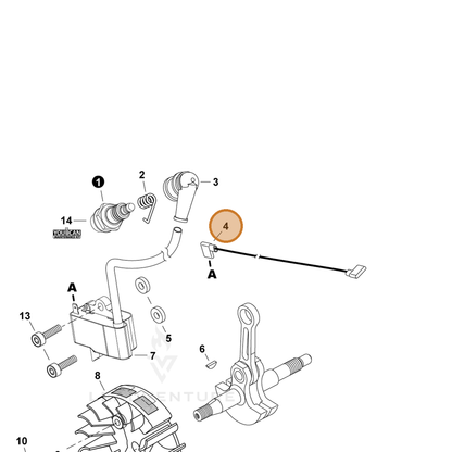 ECHO part V485003510 — IPL diagram snippet (6x zoom, amber highlight)