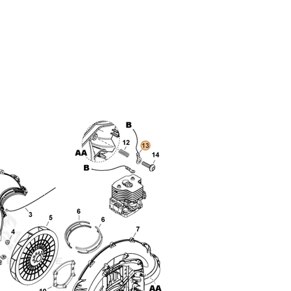 ECHO part V485003600 — IPL diagram snippet (6x zoom, amber highlight)