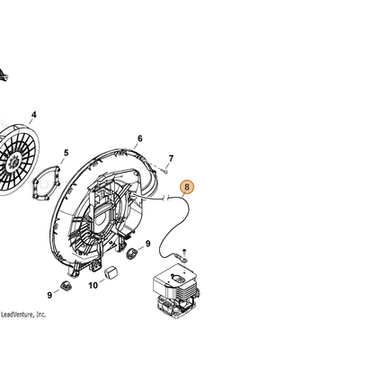 ECHO part V485003790 — IPL diagram snippet (6x zoom, amber highlight)