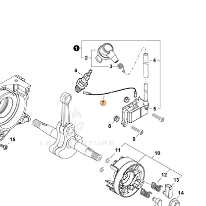 ECHO part V485003800 — IPL diagram snippet (6x zoom, amber highlight)