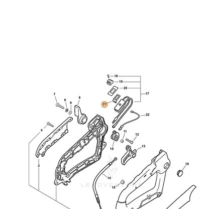 ECHO part V486000040 — IPL diagram snippet (6x zoom, amber highlight)