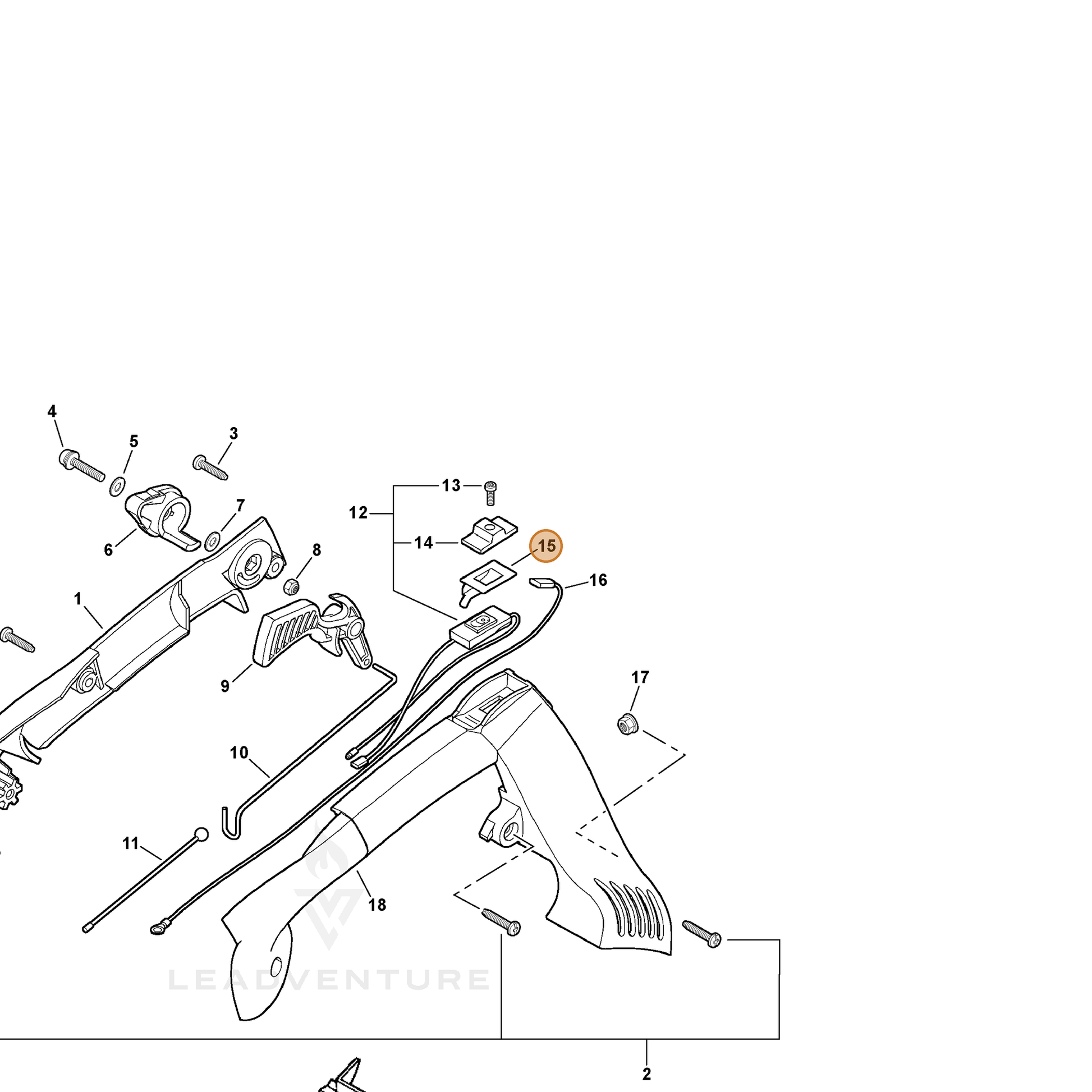 ECHO part V486000070 — IPL diagram snippet (6x zoom, amber highlight)