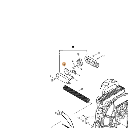 ECHO part V486000140 — IPL diagram snippet (6x zoom, amber highlight)