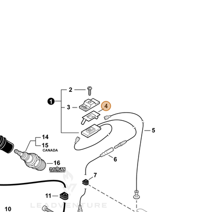 ECHO part V486000150 — IPL diagram snippet (6x zoom, amber highlight)