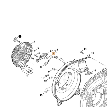 ECHO part V486000610 — IPL diagram snippet (6x zoom, amber highlight)