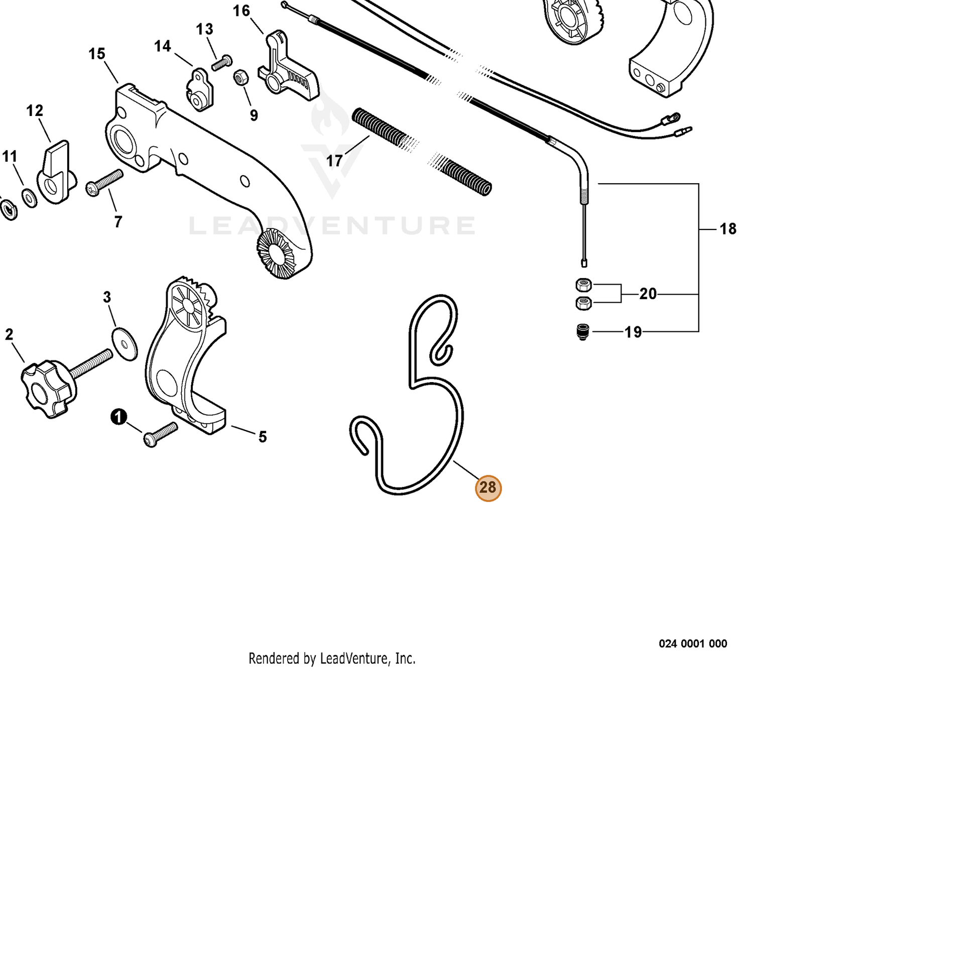 ECHO part V490000230 — IPL diagram snippet (6x zoom, amber highlight)