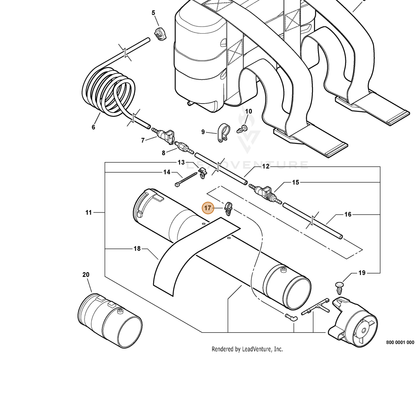 ECHO part V490000360 — IPL diagram snippet (6x zoom, amber highlight)