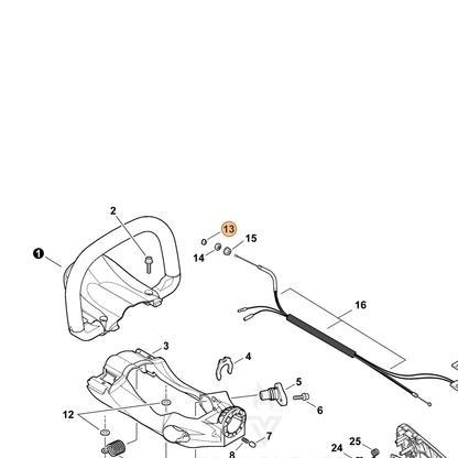 ECHO part V490001100 — IPL diagram snippet (6x zoom, amber highlight)