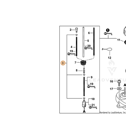 ECHO part V490001240 — IPL diagram snippet (6x zoom, amber highlight)