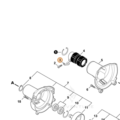 ECHO part V490001520 — IPL diagram snippet (6x zoom, amber highlight)