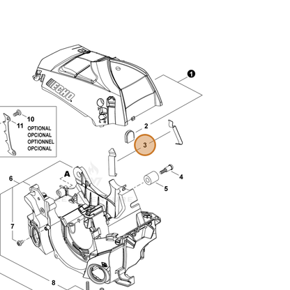 ECHO part V490001730 — IPL diagram snippet (6x zoom, amber highlight)