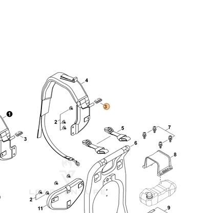 ECHO part V491000040 — IPL diagram snippet (6x zoom, amber highlight)