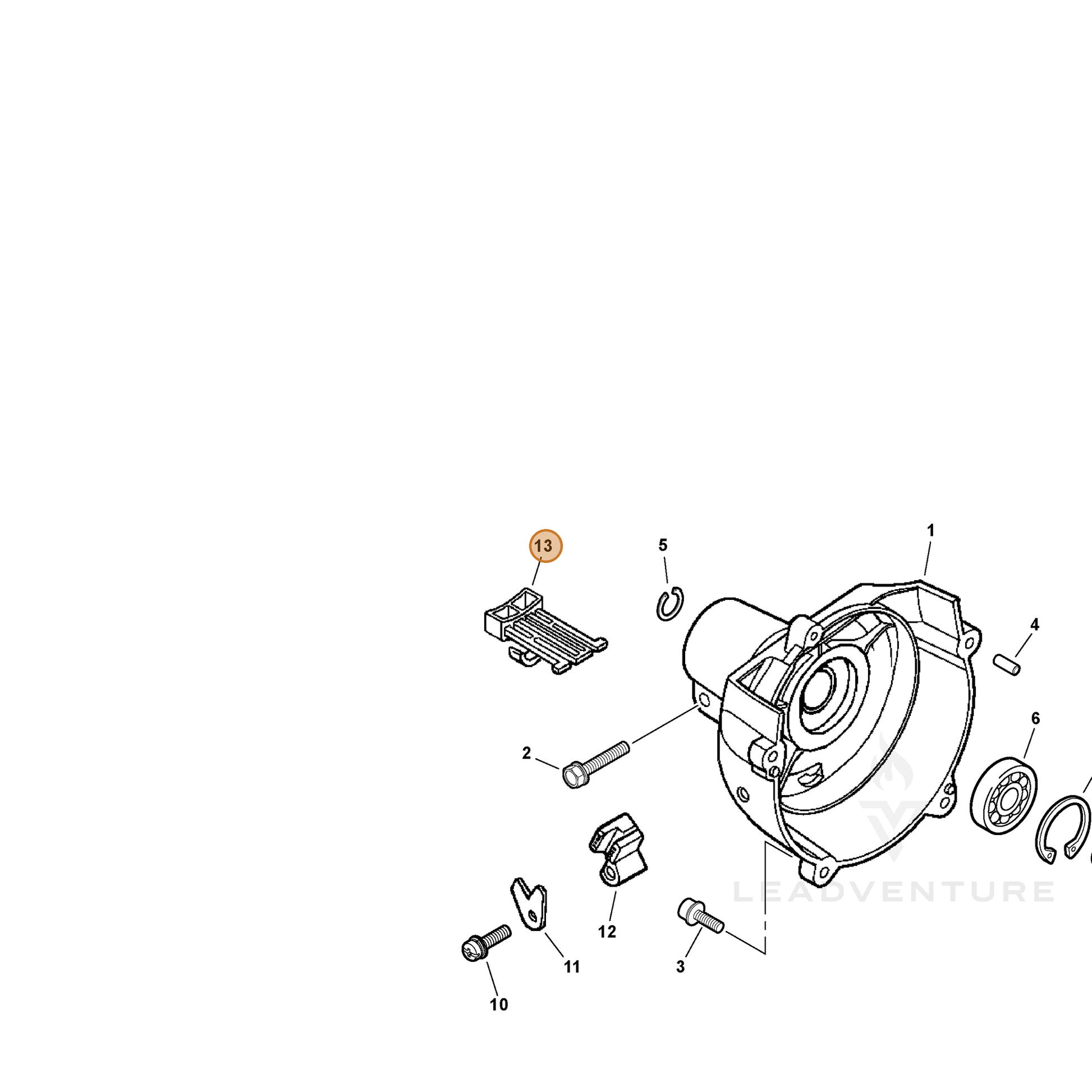 ECHO part V491000150 — IPL diagram snippet (6x zoom, amber highlight)