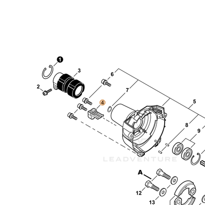 ECHO part V491000180 — IPL diagram snippet (6x zoom, amber highlight)