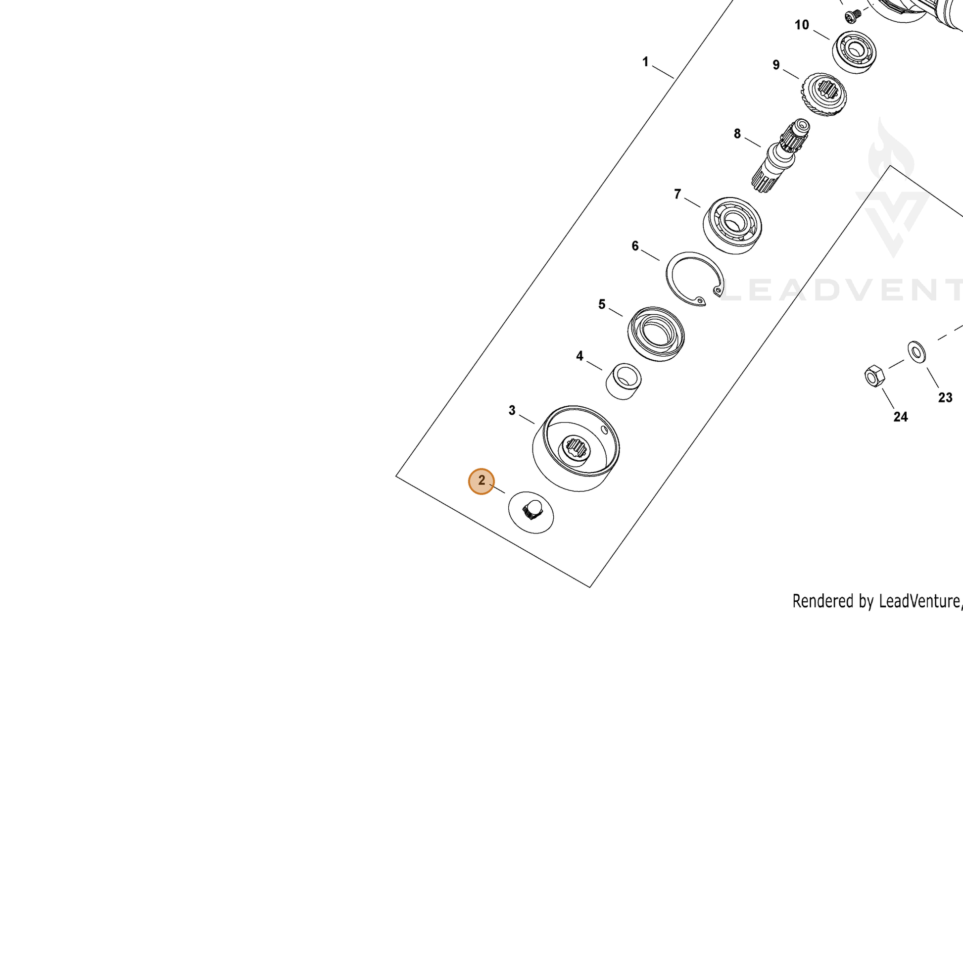 ECHO part V491000280 — IPL diagram snippet (6x zoom, amber highlight)