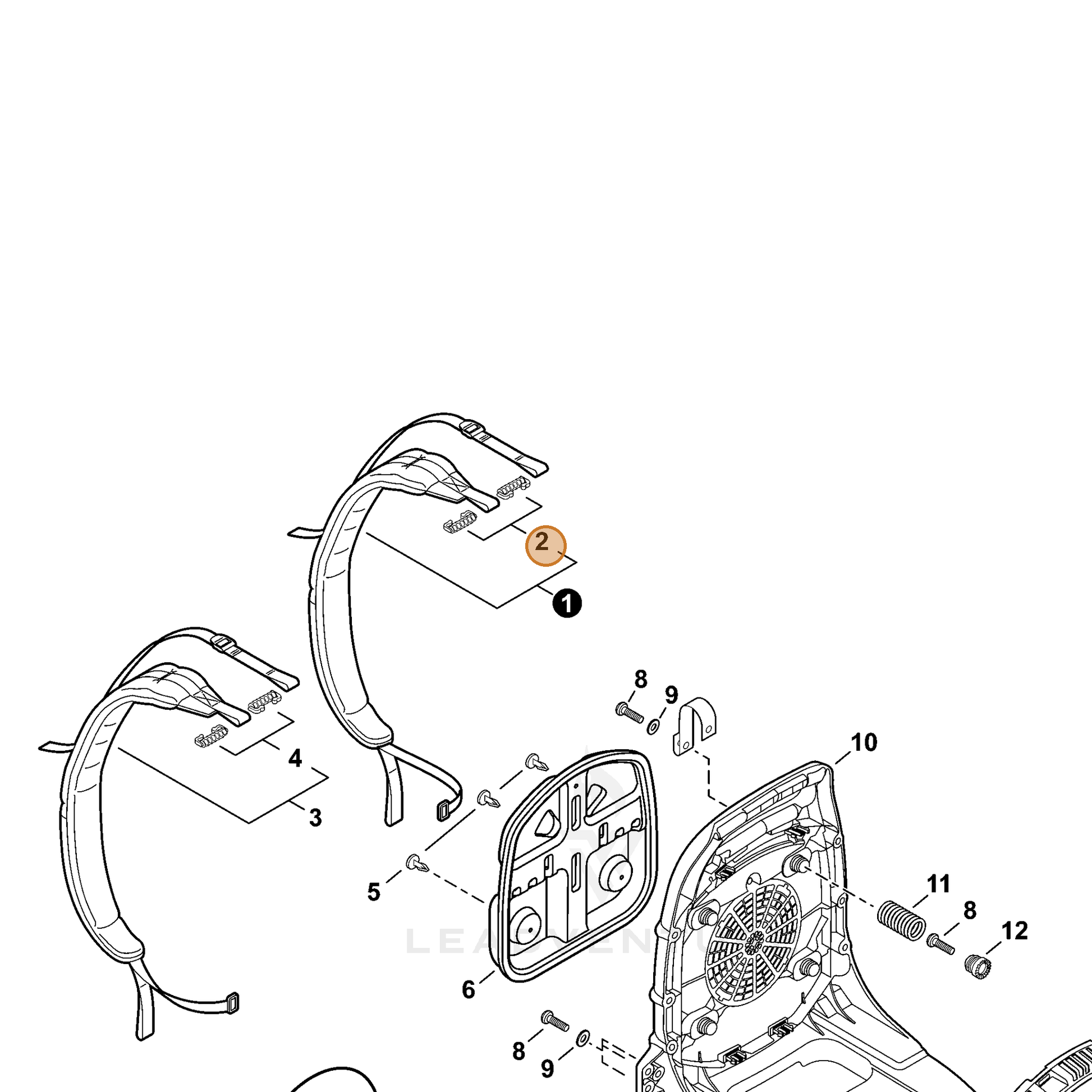 ECHO part V491000480 — IPL diagram snippet (6x zoom, amber highlight)